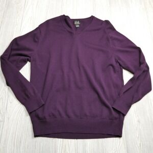 JOS. A. BANK‎ Sweater Adult Large Pima Cotton Purple V Neck Lightweight